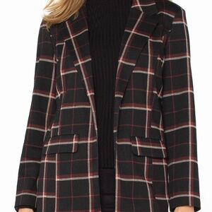 LIVERPOOL BOYFRIEND BLAZER Size LL / BLACK RED TATTERSALL PLAID